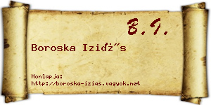 Boroska Iziás névjegykártya